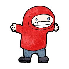cartoon boy in hooded sweatshirt N31