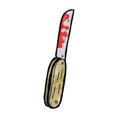 cartoon bloody folding knife N16