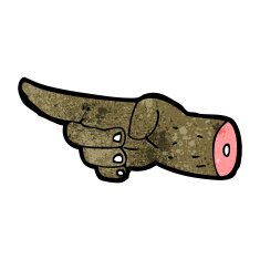 cartoon pointing hand N84