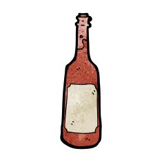 cartoon wine bottle N36