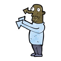 cartoon pointing arrow man N3