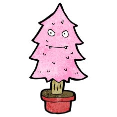 cartoon pink christmas tree N20