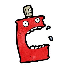 cartoon aerosol can N14