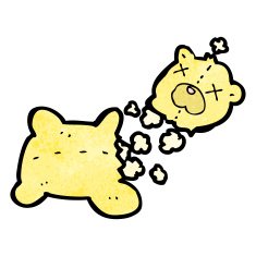 cartoon torn teddy bear N6