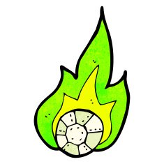 flaming football cartoon