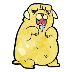 cartoon slobbering dog N2