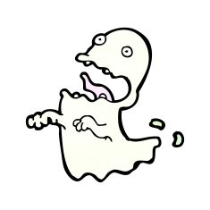 cartoon spooky ghost N145