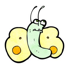 funny cartoon butterfly N22