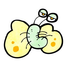 funny cartoon butterfly N23