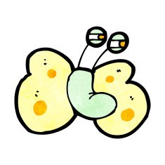 funny cartoon butterfly N25