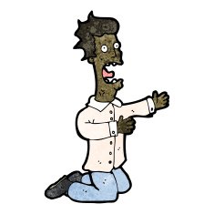 cartoon man on knees begging N2
