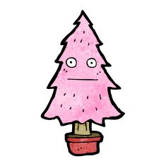 cartoon pink tree N9