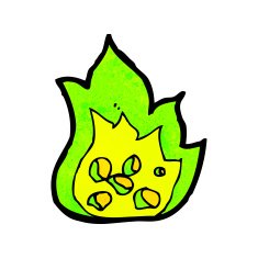 spooky green fire cartoon N3