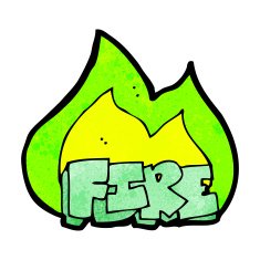 spooky green fire cartoon N4
