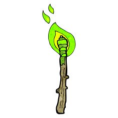 cartoon flaming halloween torch N3