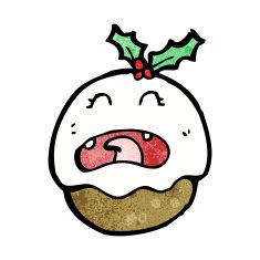 cartoon christmas pudding N33
