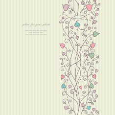 Hand floral greeting card vector