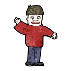 cartoon waving man N103