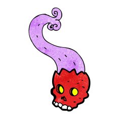 cartoon haunted skull N10