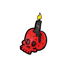 cartoon spooky skull N260