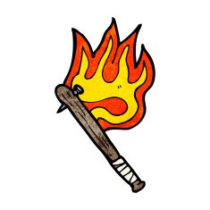 cartoon flaming bat N5