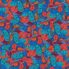 Abstract colorful floral ornament Seamless vector pattern