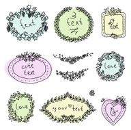 doodle floral label