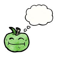 cartoon apple with thougth bubble N6