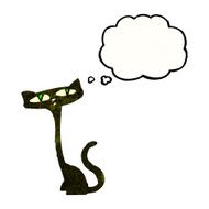 cartoon black cat N96