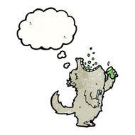 cartoon wolf gargling mouthwash N3