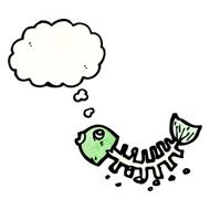Cartoon Fish Bones N26