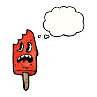 cartoon ice lolly character with bite N3