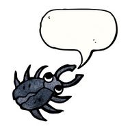cartoon beetle with speech bubble N4