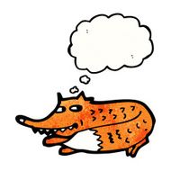 cartoon fox with thought bubble N43