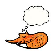 cartoon fox with thought bubble N44