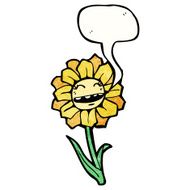 cartoon flower with speech bubble N103
