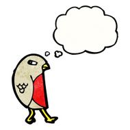 cartoon robin with thought bubble N61