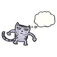 cartoon cat with thought bubble N178