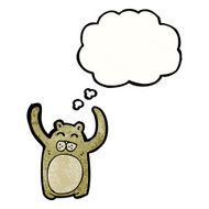 cartoon bear with thought bubble N59