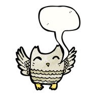 Cartoon owl with speech bubble N101