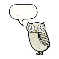 Cartoon owl with speech bubble N103