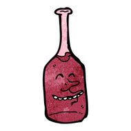 cartoon red wine bottle N19