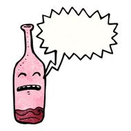 cartoon wine bottle with face N11