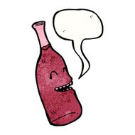 cartoon wine bottle with face N12