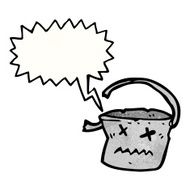 cartoon broken old bucket N2