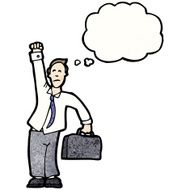 cartoon businessman punching air N5