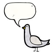 cartoon bird with speech bubble N387