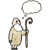 cartoon old sheperd man N3
