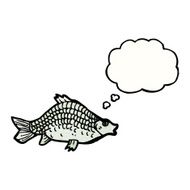 cartoon fish with thought bubble N118