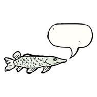 cartoon fish with speech bubble N128